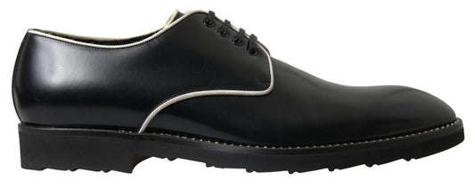 Chaussures habillées en cuir noir et blanc Dolce &amp; Gabbana