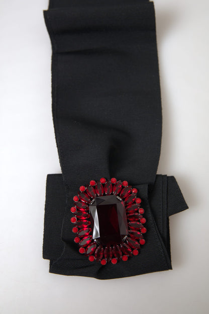 Ceinture large en laiton et cristal noir Dolce &amp; Gabbana