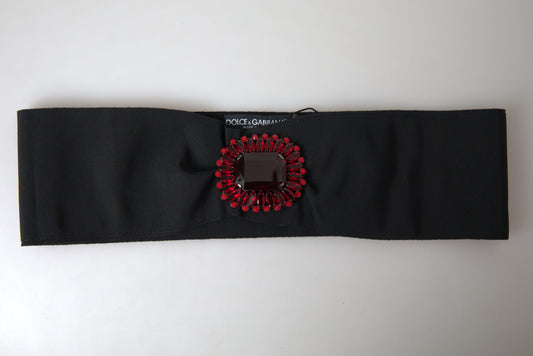 Ceinture large en laiton et cristal noir Dolce &amp; Gabbana