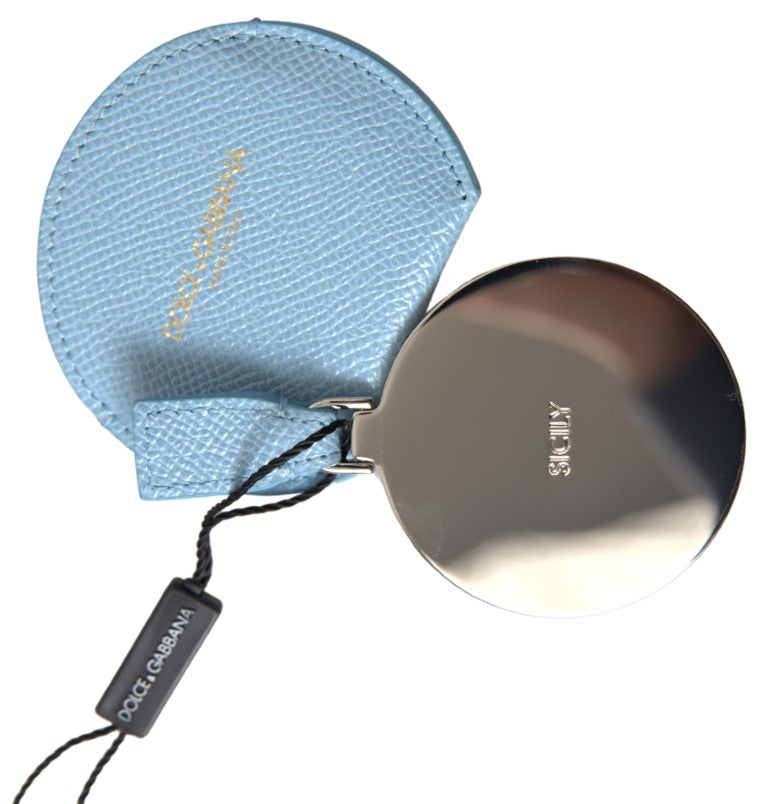 Porte-miroir Dolce &amp; Gabbana en cuir de veau bleu clair