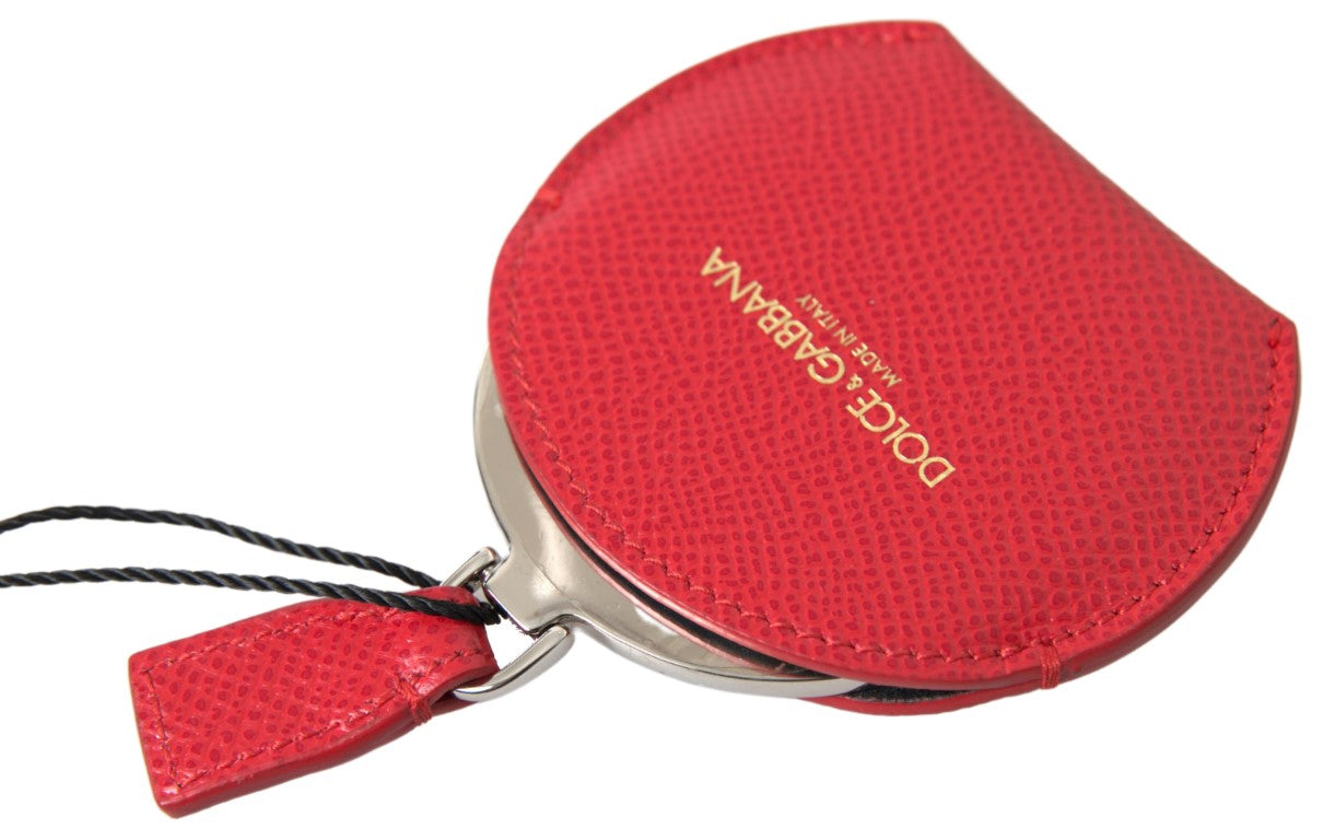 Porte-miroir à main en cuir de veau rouge Dolce &amp; Gabbana