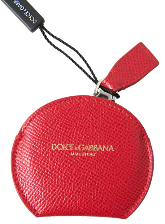 Porte-miroir à main en cuir de veau rouge Dolce &amp; Gabbana