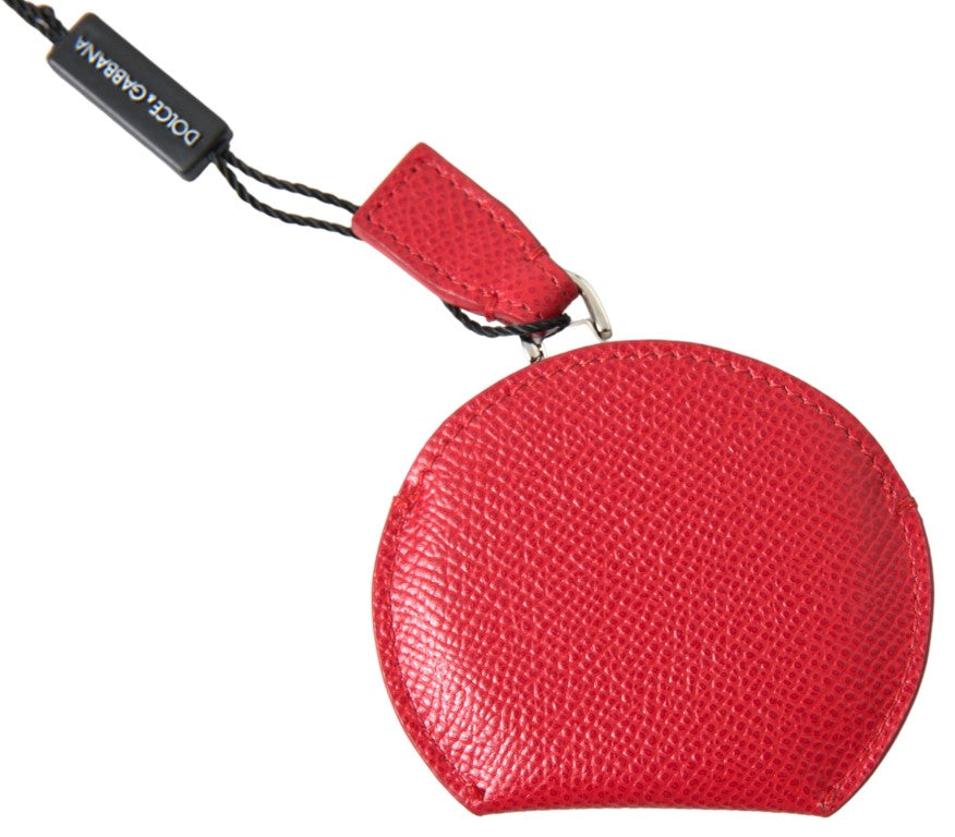 Porte-miroir à main en cuir de veau rouge Dolce &amp; Gabbana