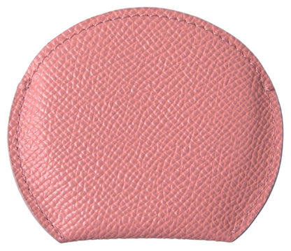 Porte-miroir rond en cuir de veau rose Dolce &amp; Gabbana