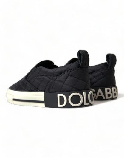 Baskets basses matelassées noires Dolce &amp; Gabbana