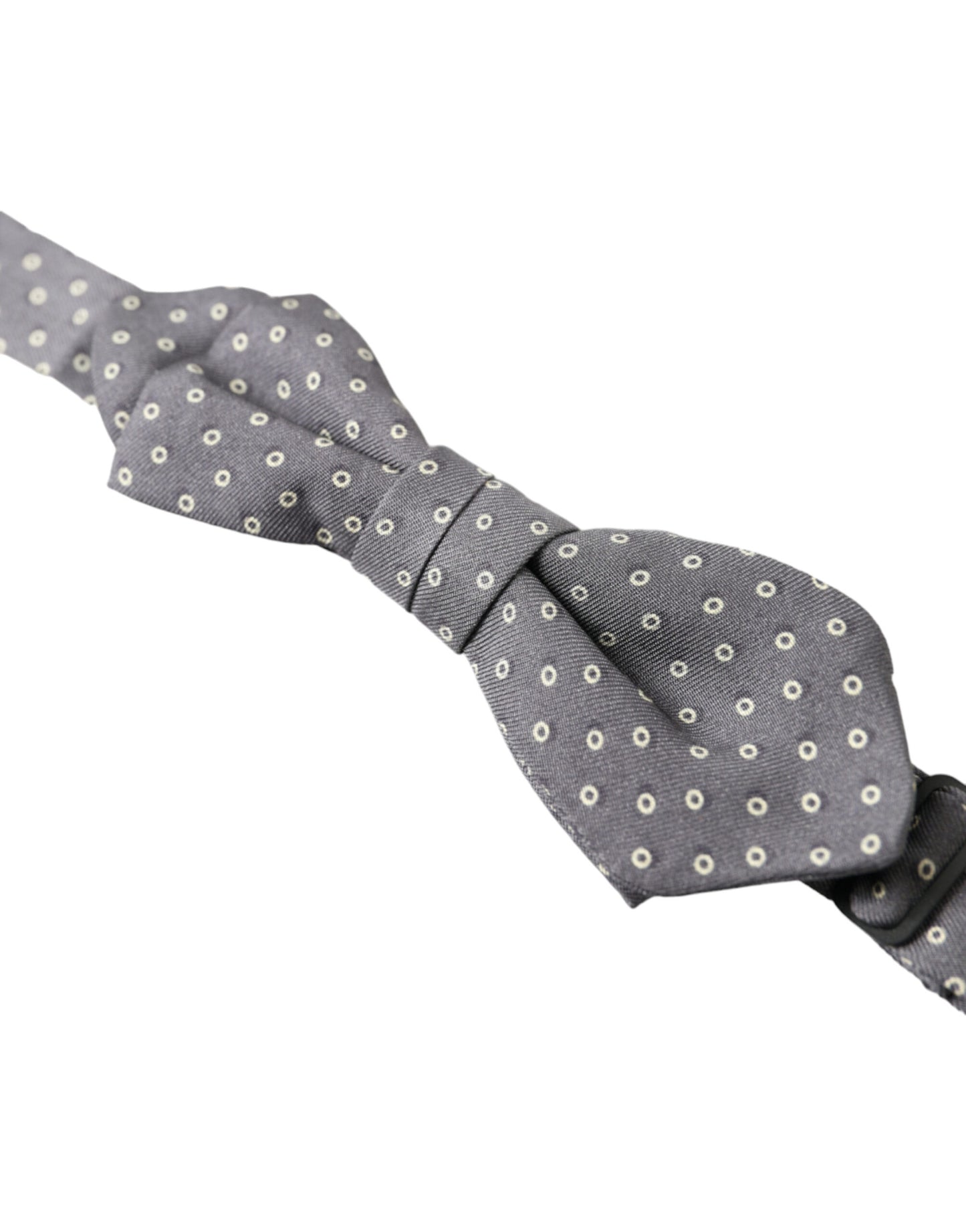 Nœud papillon ajustable en soie à pois gris Dolce &amp; Gabbana