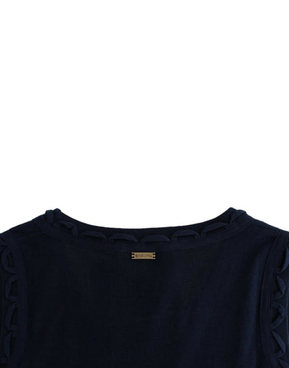 John Galliano Blaues Baumwolljerseykleid