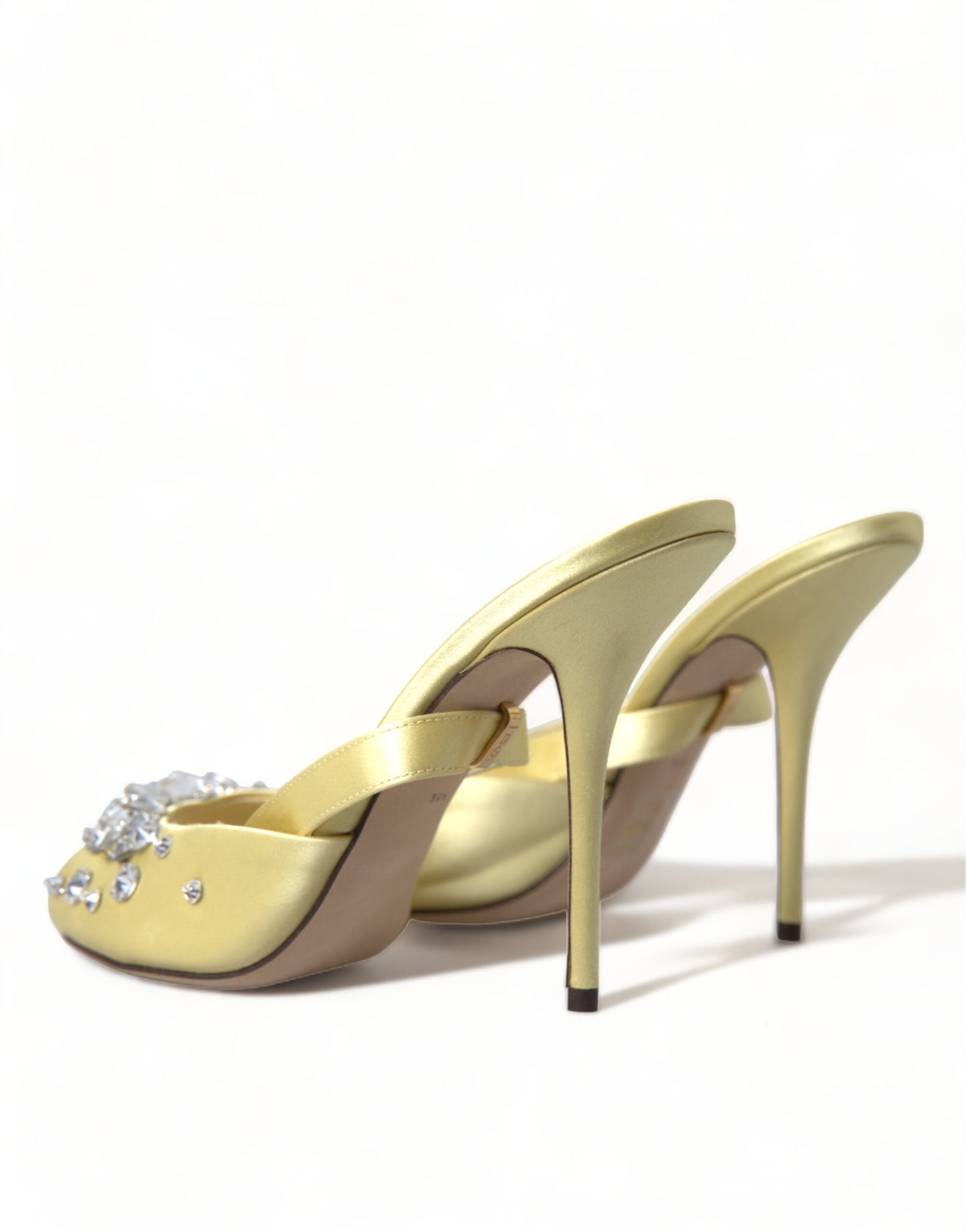 Sandales Mary Jane Dolce &amp; Gabbana en satin jaune et cristaux
