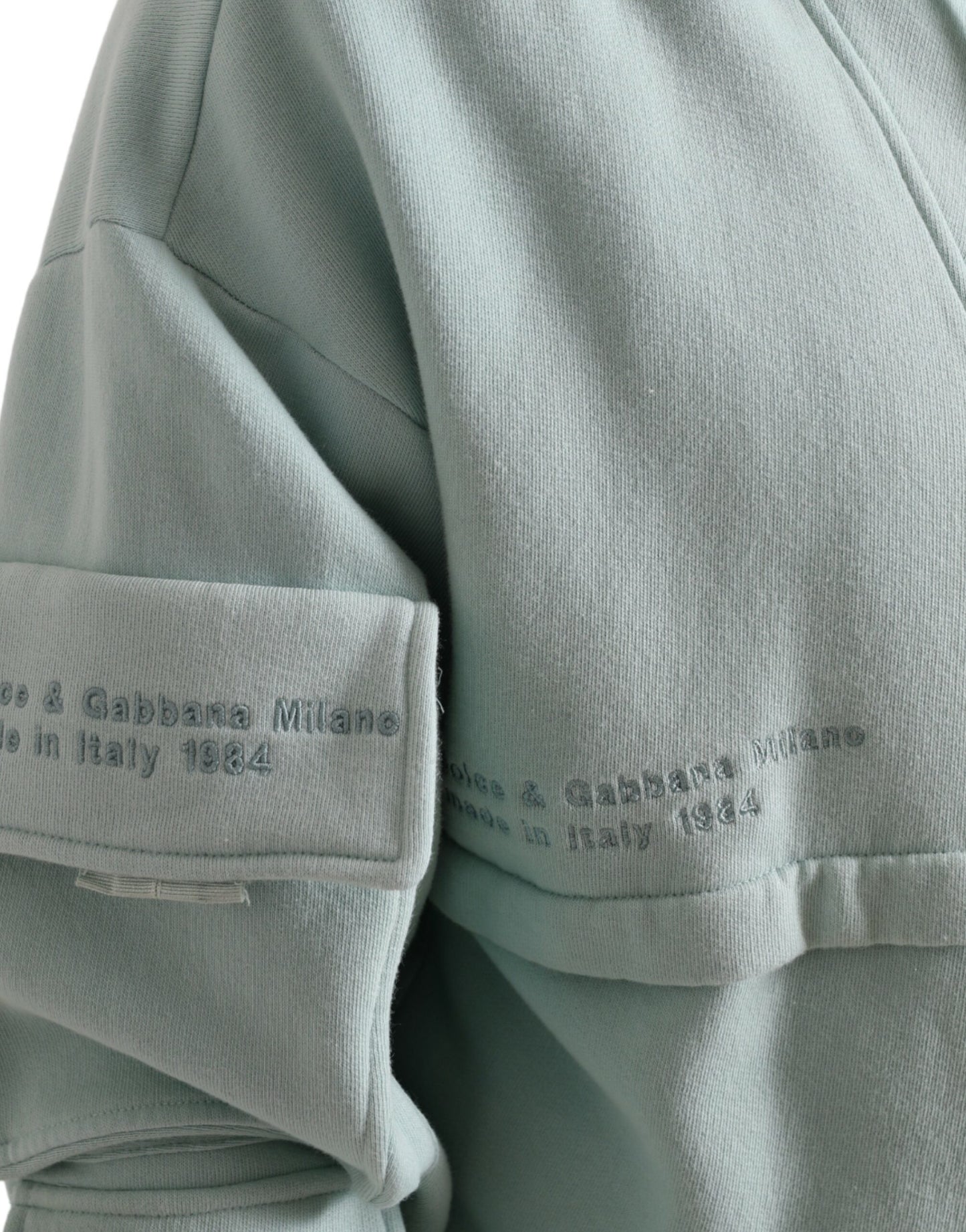 Pull à poches en coton vert menthe Dolce &amp; Gabbana