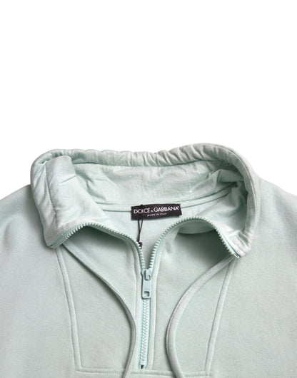 Pull à poches en coton vert menthe Dolce &amp; Gabbana