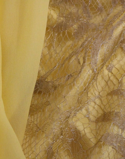 Mini-robe en dentelle jaune et cristaux Dolce &amp; Gabbana
