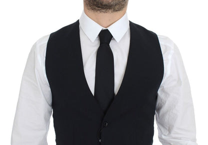 Gilet de soirée en laine bleue Dolce &amp; Gabbana