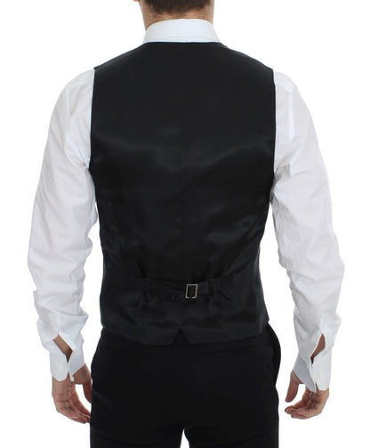 Gilet en laine et soie à rayures noires Dolce &amp; Gabbana