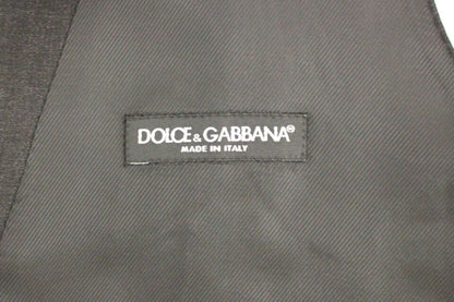 Robe grise slim fit boutonnée sur le devant avec gilet formel Dolce &amp; Gabbana