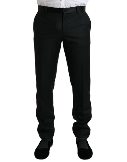 Pantalon habillé slim en laine noire Dolce &amp; Gabbana