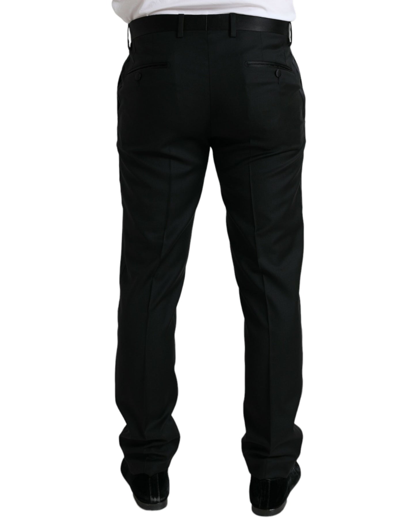 Pantalon habillé slim en laine noire Dolce &amp; Gabbana
