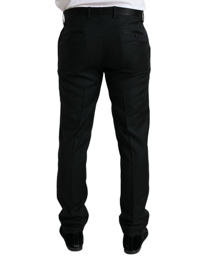 Pantalon habillé slim en laine noire Dolce &amp; Gabbana