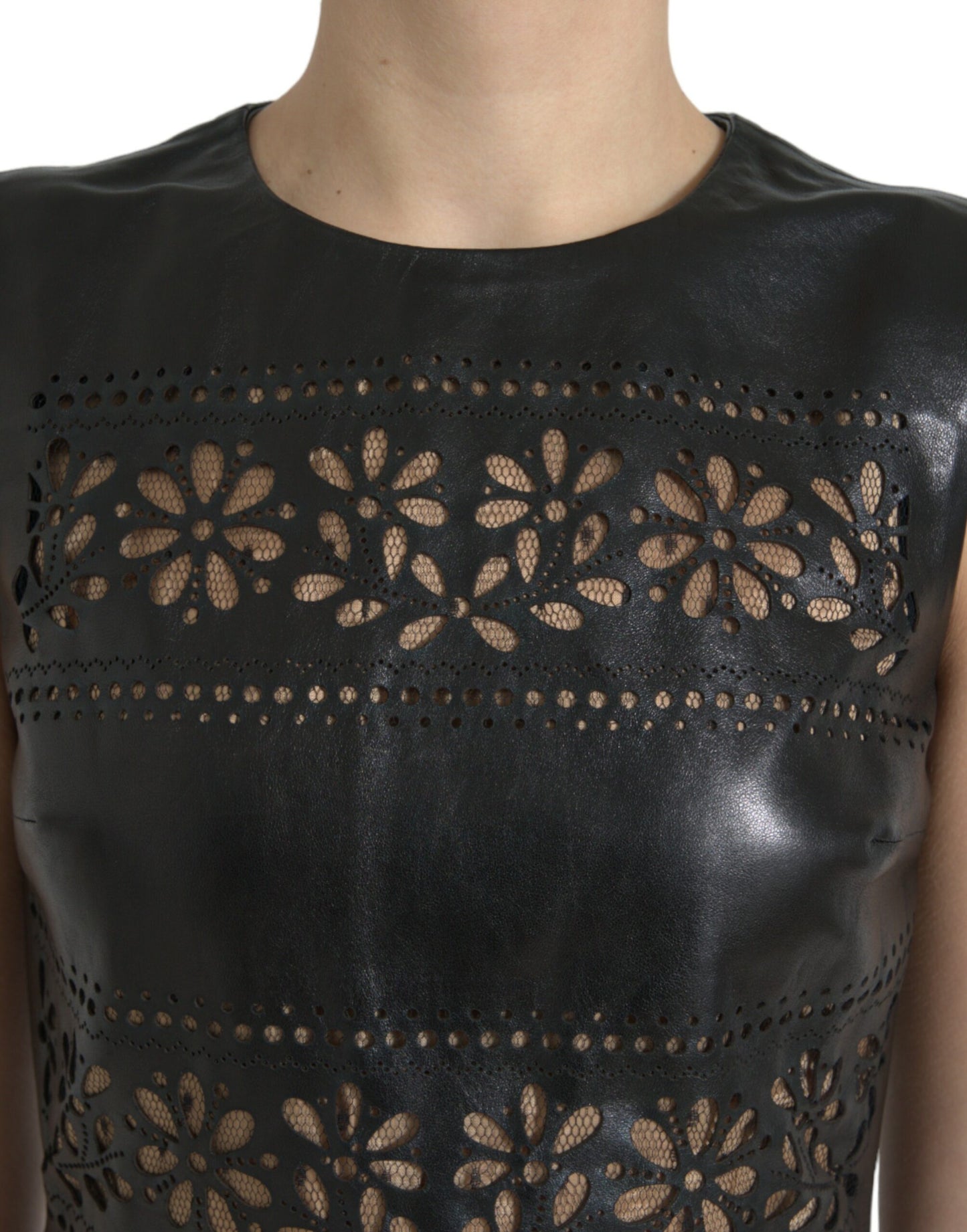 Valentino – Minikleid in A-Linie aus glänzendem schwarzem Nylon mit Cut-outs
