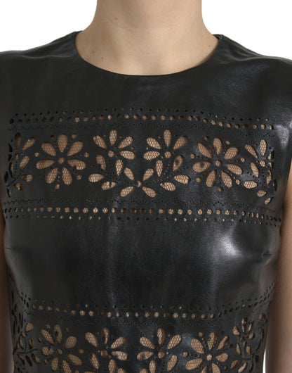 Valentino – Minikleid in A-Linie aus glänzendem schwarzem Nylon mit Cut-outs