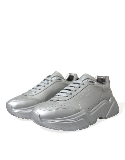 Baskets décontractées en cuir argenté Dolce &amp; Gabbana DAYMASTER pour homme
