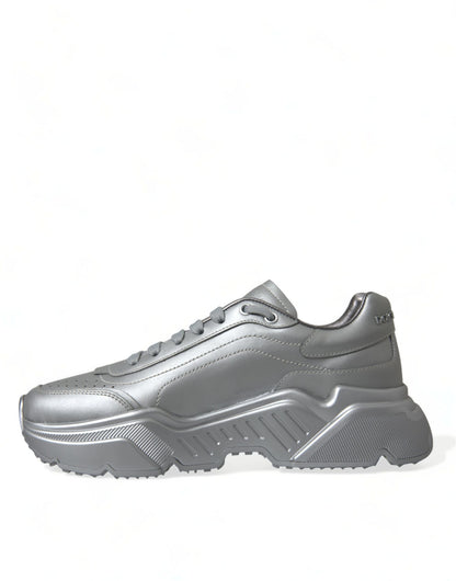 Baskets décontractées en cuir argenté Dolce &amp; Gabbana DAYMASTER pour homme