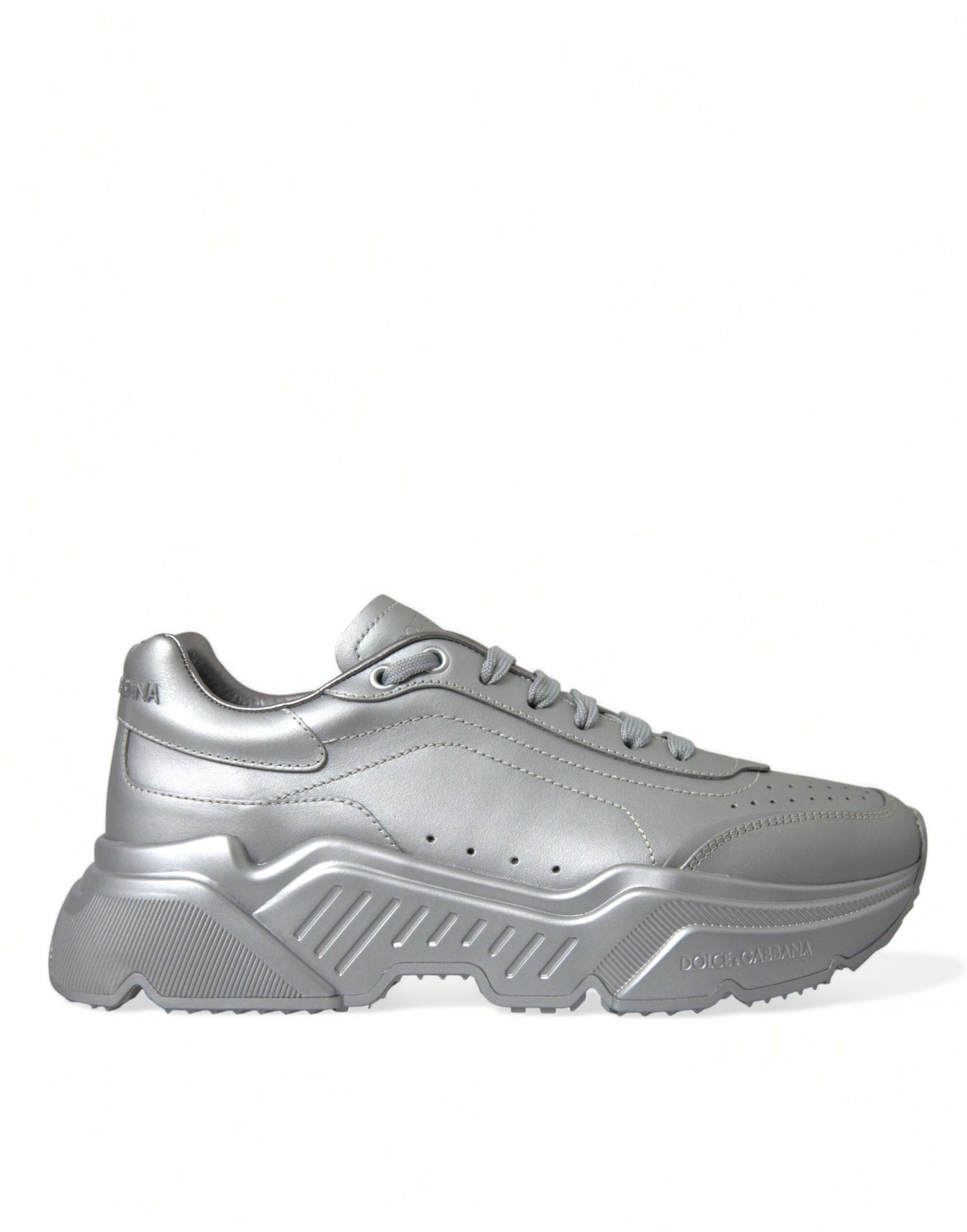 Baskets décontractées en cuir argenté Dolce &amp; Gabbana DAYMASTER pour homme