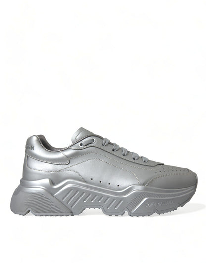 Baskets décontractées en cuir argenté Dolce &amp; Gabbana DAYMASTER pour homme