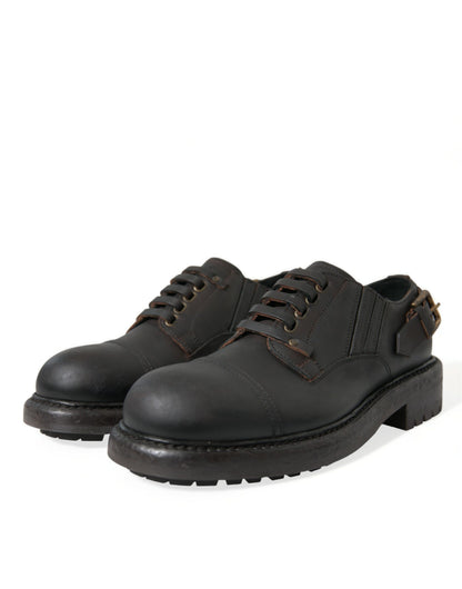 Chaussures habillées à lacets en cuir marron Dolce &amp; Gabbana pour homme