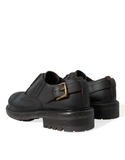 Chaussures habillées à lacets en cuir marron Dolce &amp; Gabbana pour homme