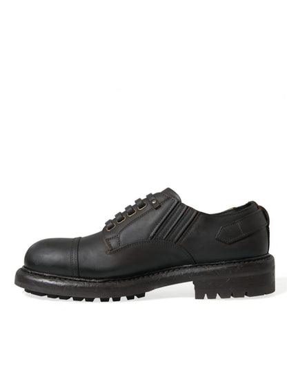 Chaussures habillées à lacets en cuir marron Dolce &amp; Gabbana pour homme