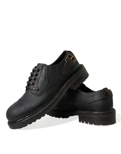 Chaussures habillées à lacets en cuir marron Dolce &amp; Gabbana pour homme