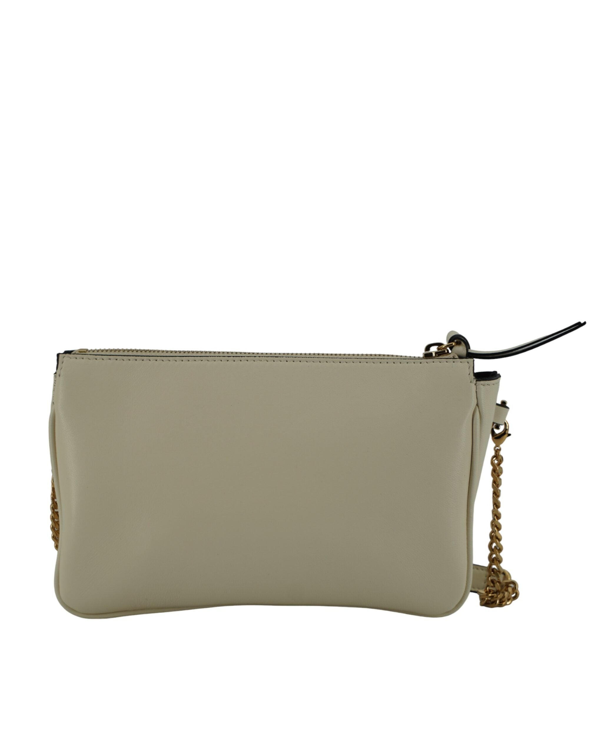 Pochette élégante en cuir d'agneau blanc à porter en bandoulière