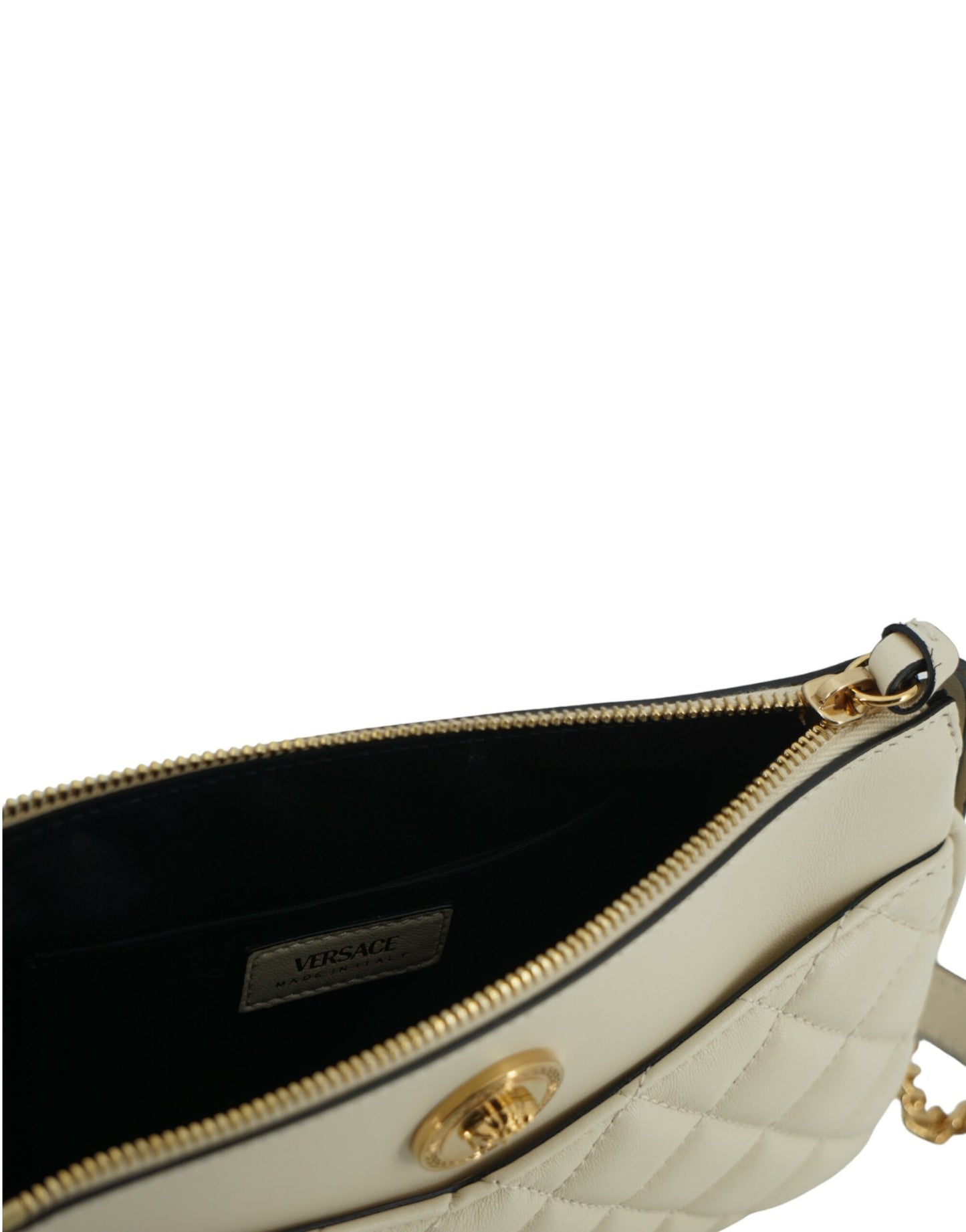 Versace Elegante Umhängetasche aus weißem Lammleder