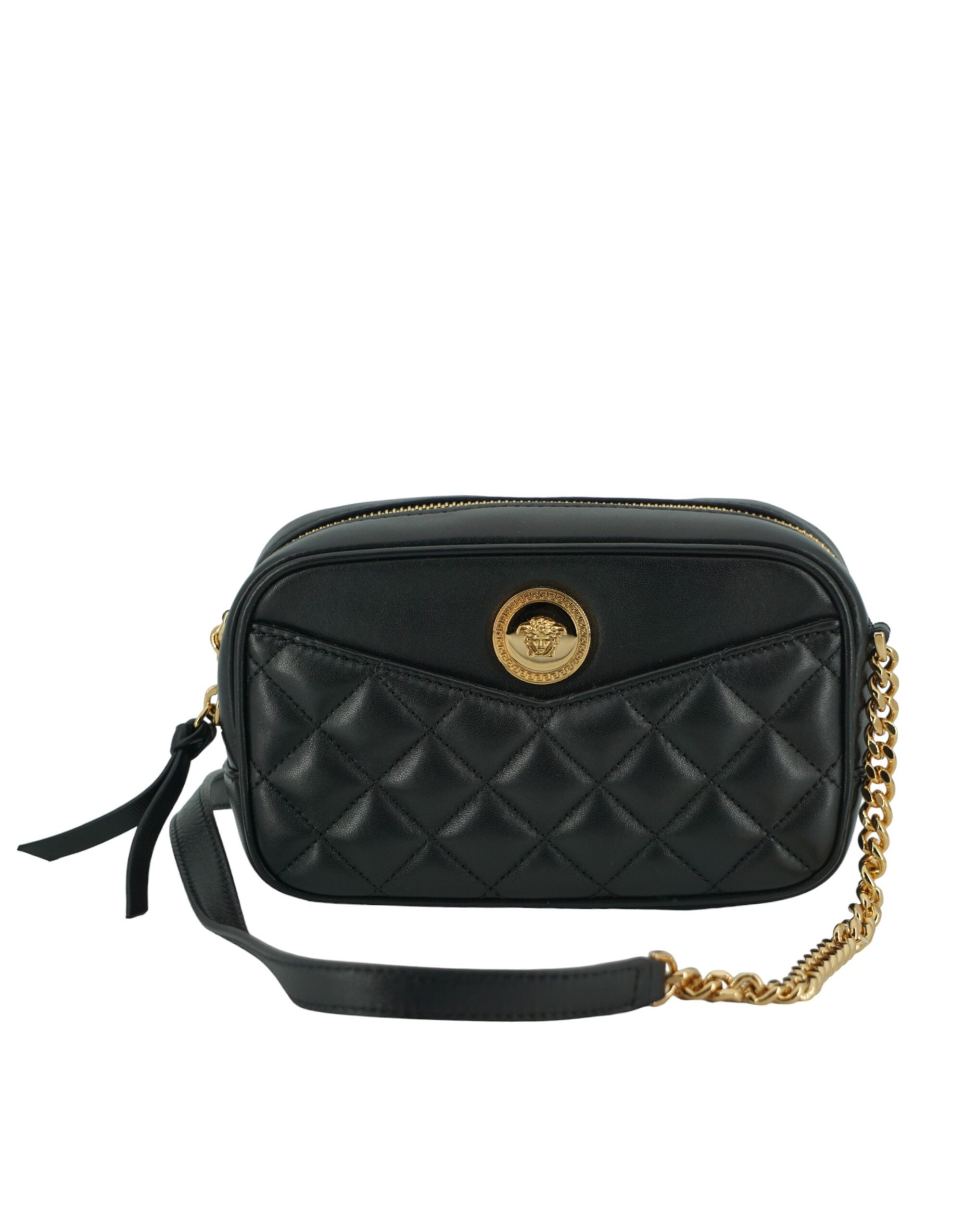 Élégant petit sac bandoulière en cuir noir.