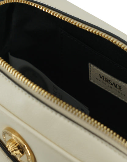 Sac photo élégant en cuir d'agneau blanc Versace