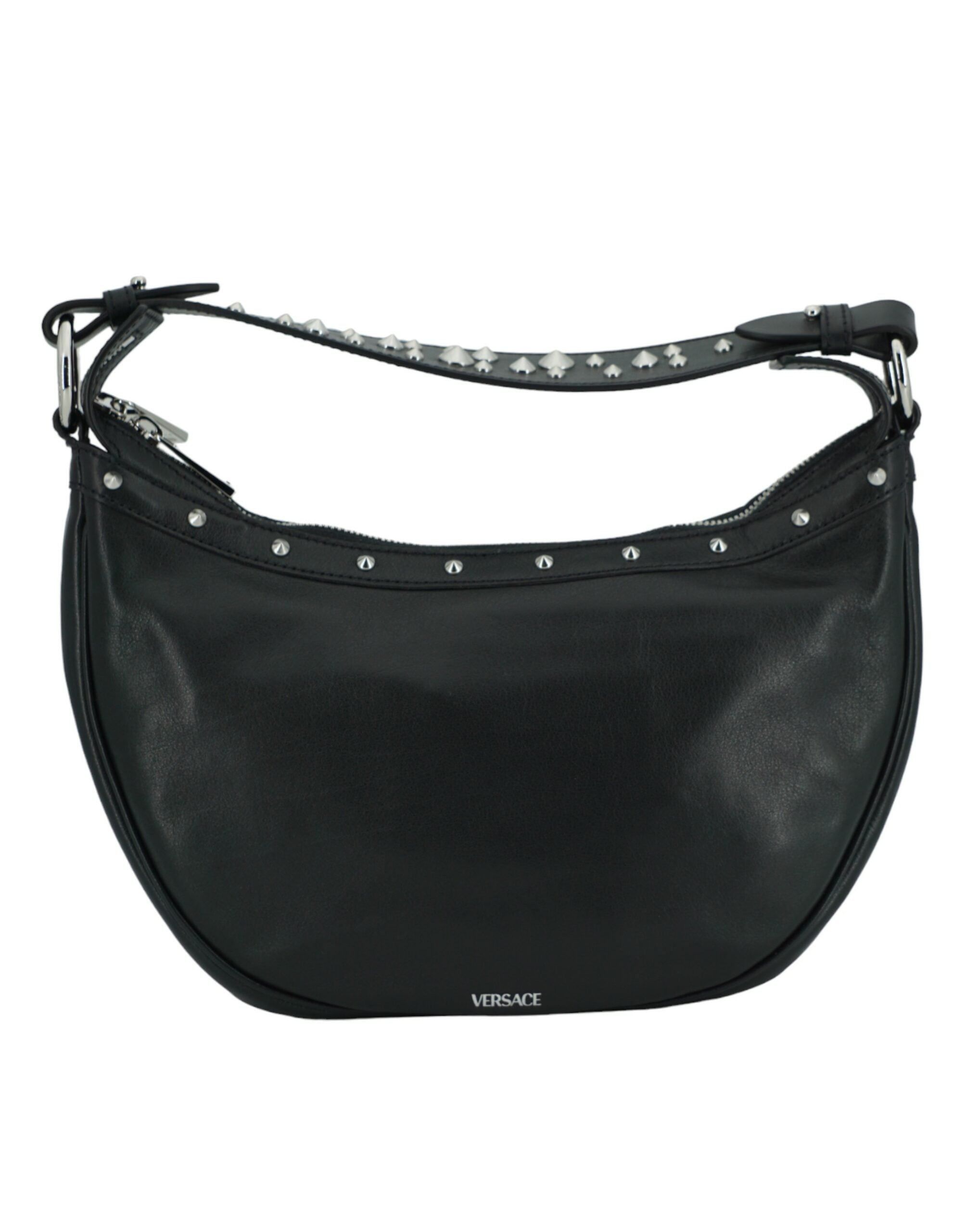 Sac hobo porté à l'épaule en cuir noir élégant