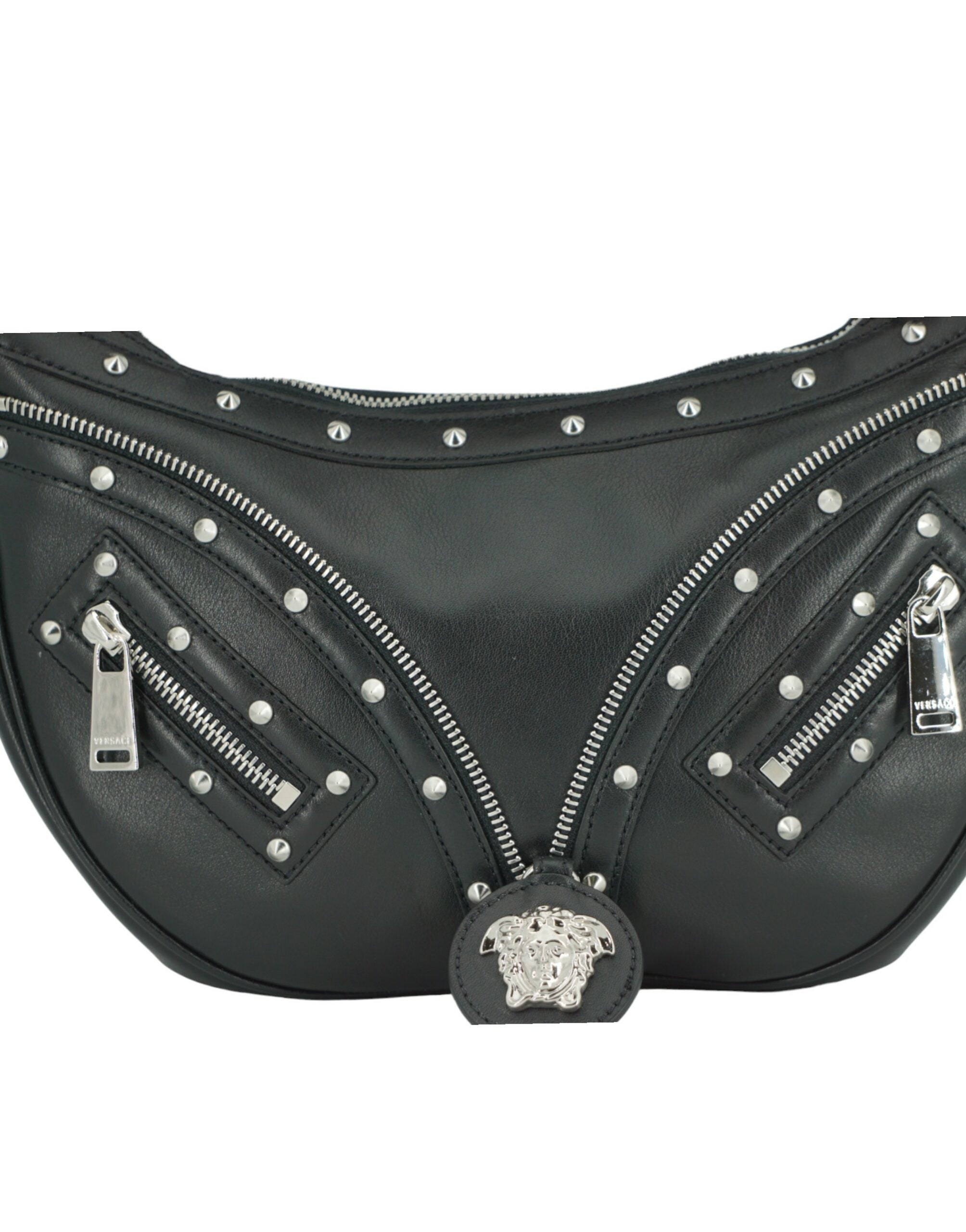 Sac hobo porté à l'épaule en cuir noir élégant