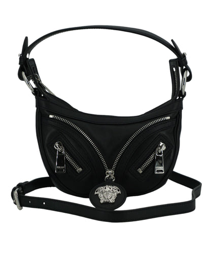 Mini sac à bandoulière Hobo noir élégant de Versace
