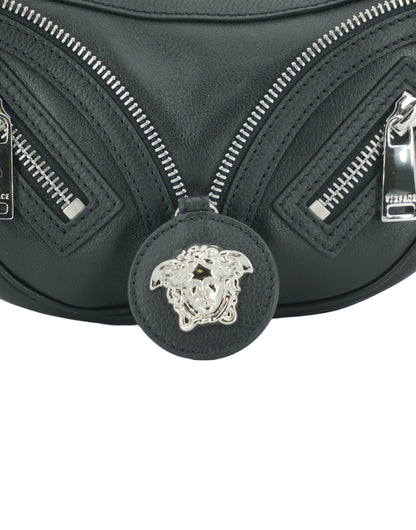 Mini sac à bandoulière Hobo noir élégant de Versace