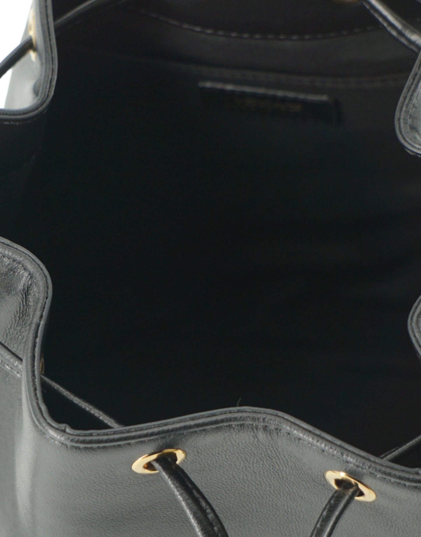 Versace Elegante Medusa Bucket-Umhängetasche aus schwarzem Leder