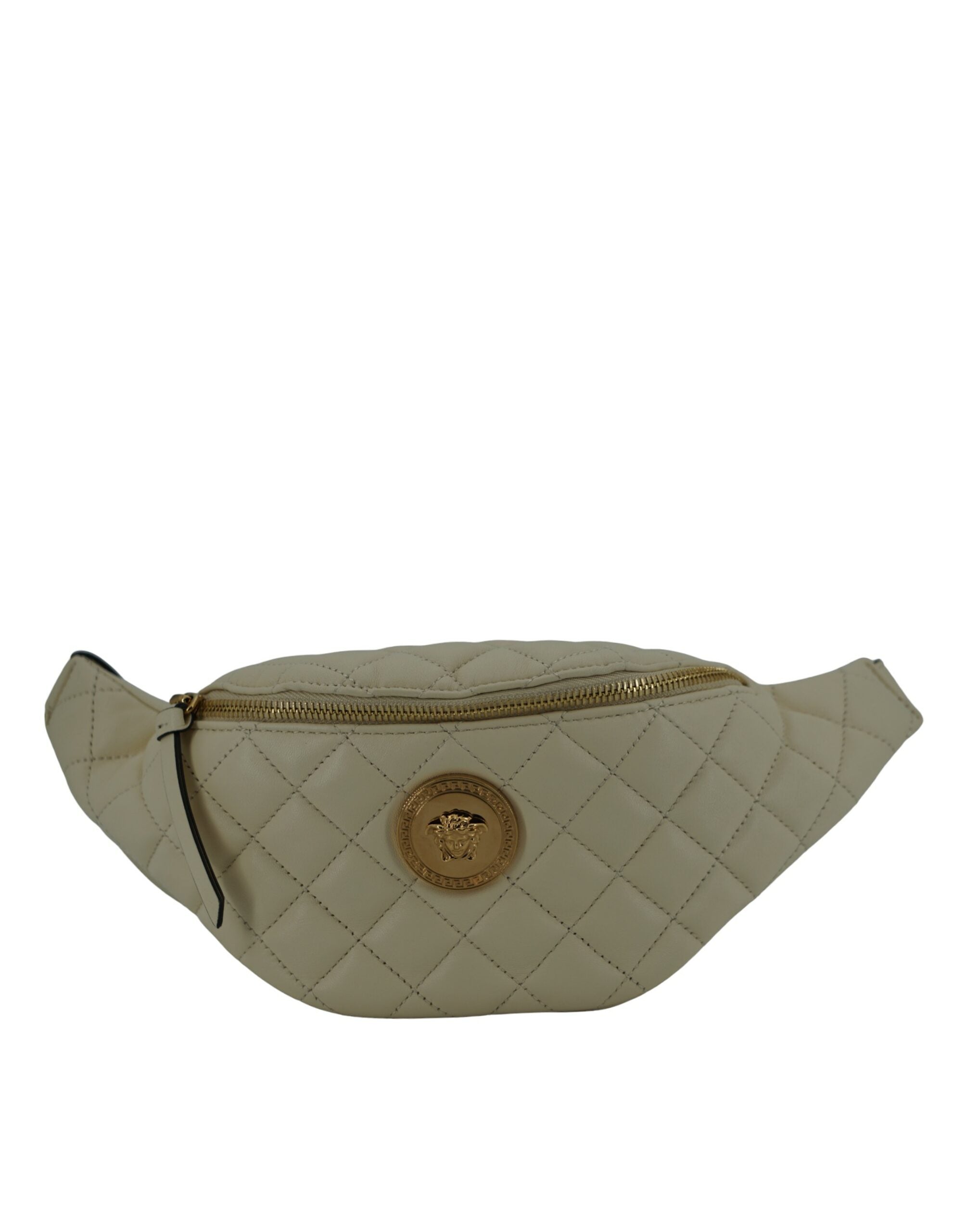 Sac banane élégant en cuir d'agneau blanc