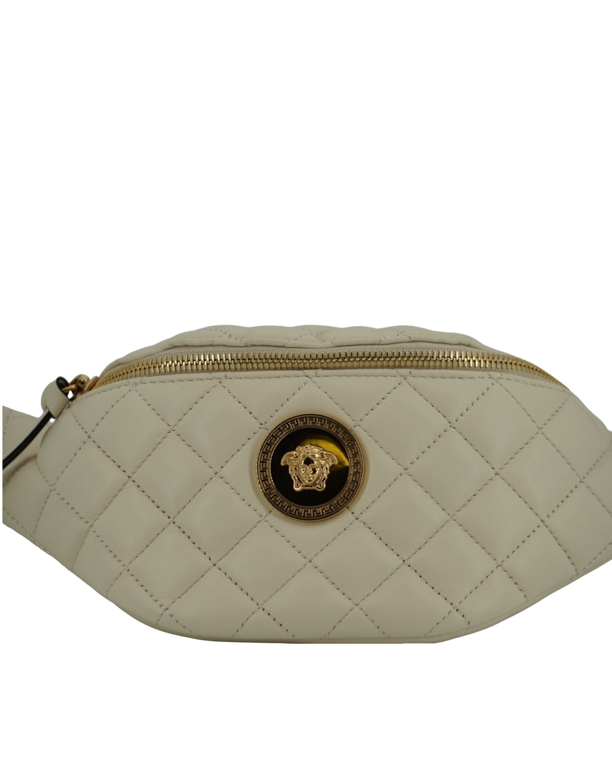 Sac banane élégant en cuir d'agneau blanc