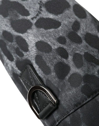 Sac fourre-tout rond et fin à motif léopard noir Dolce &amp; Gabbana
