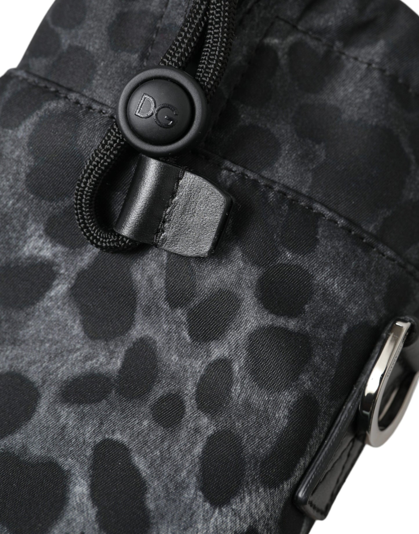Sac fourre-tout rond et fin à motif léopard noir Dolce &amp; Gabbana
