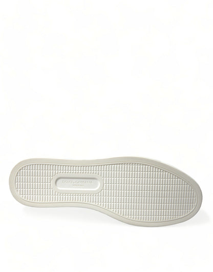 Baskets basses Dolce &amp; Gabbana en cuir blanc bordeaux avec logo