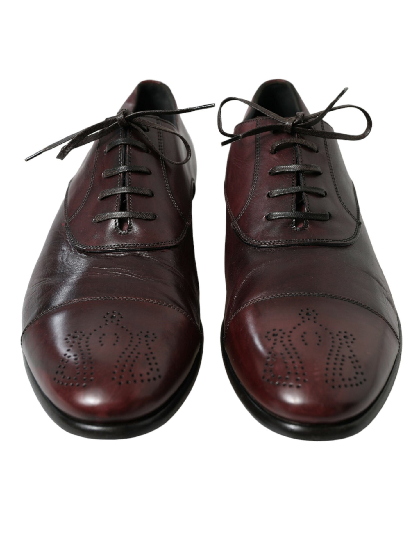 Chaussures Derby habillées en cuir bordeaux Dolce &amp; Gabbana pour homme