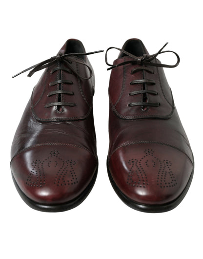 Chaussures Derby habillées en cuir bordeaux Dolce &amp; Gabbana pour homme