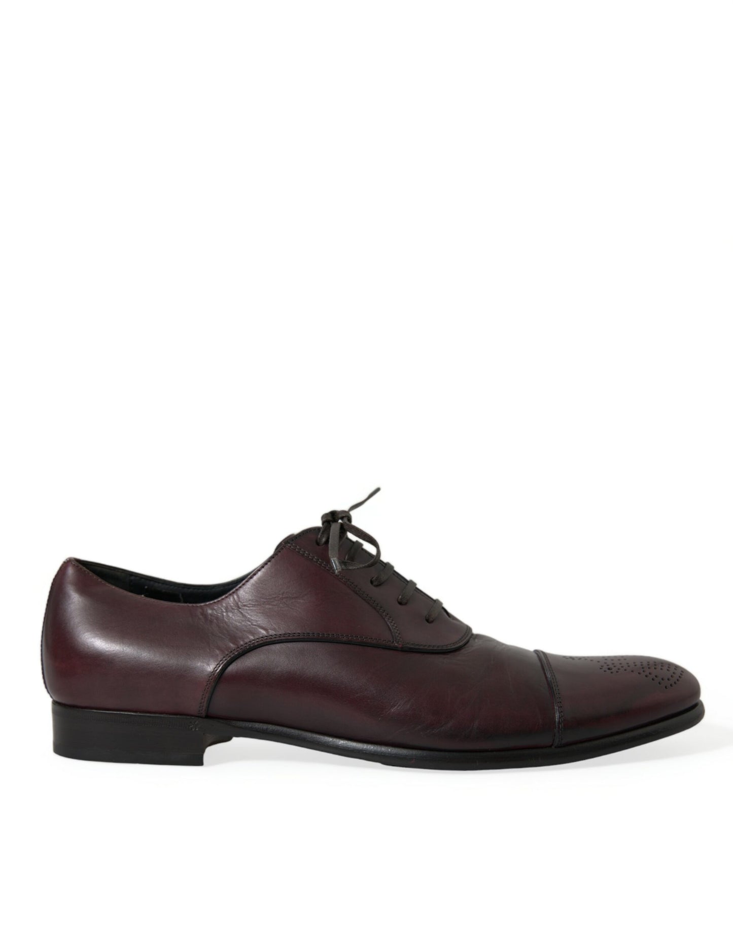 Chaussures Derby habillées en cuir bordeaux Dolce &amp; Gabbana pour homme