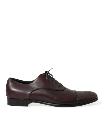 Chaussures Derby habillées en cuir bordeaux Dolce &amp; Gabbana pour homme