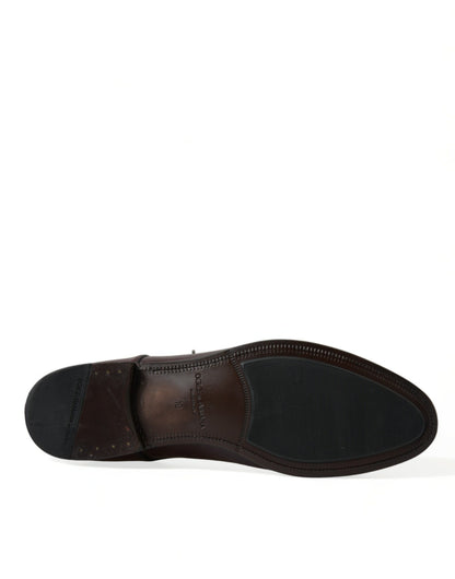Chaussures Derby habillées en cuir bordeaux Dolce &amp; Gabbana pour homme